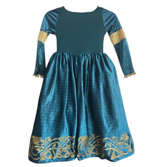 Disney Princess Merida Brave Costume Dress & Crown Kids 5/6 Castle Collection - Picture 3 of 7